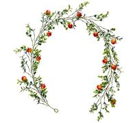 Ghirlanda di mele artificiali sospese da 1, 8 m, tralcio verde per mantello da parete del giardino di casa, decorazioni natalizie - Ghirlanda di verde artificiale