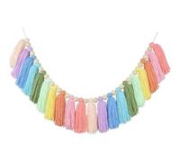 Ghirlanda di nappe di cotone, decorazione colorata per compleanno, arcobaleno, bohémien, ghirlanda con nappe, fatta a mano, per baby shower, feste di compleanno, aula, dormitorio, decorazione per