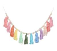 Ghirlanda di nappe di cotone, decorazione colorata per compleanno, arcobaleno bohémien, ghirlanda con nappe fatte a mano, per baby shower, feste di compleanno, aula, dormitorio, decorazione per asilo