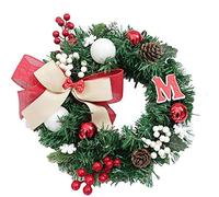 Ghirlanda di Natale 19,6" Ghirlanda di Natale Artificiale Ghirlanda per Porta d'ingresso con pigne Artificiali Palline di Natale a Bacche Rosse Decorazioni per ghirlande all'aperto per Le