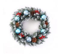 Ghirlanda di Natale, 2 pezzi Ghirlande artificiali for decorazioni for porte d'ingresso e alberi(Blu,60cm)