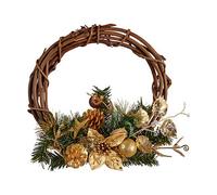 Ghirlanda di Natale 30,48 cm Legno Marrone Verde Plastica