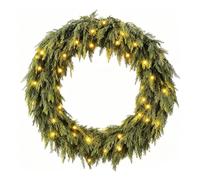 Ghirlanda di Natale - 90 vegetazione artificiale pre -illuminata a LED, ghipristica di Natale realistica | Ghiro natalizio riutilizzabile per interno esterno da soggio