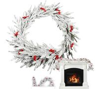 Ghirlanda Di Natale - Aghi In PVC, Decorazione, Rami Artificiali | Ghirlanda Realistica Per Decorazioni Invernali, Perfetta Per Porta Finestra Cucina Tavolo Matrimonio O Feste N