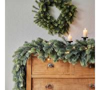 Ghirlanda di Natale Artificiale,5.91FT/1.8M Real Touch Stereo Pine Garland caminetti, per Tavolo, Mantello, Parete, Interni, Decorazioni Natalizie Aall'aperto,Verde