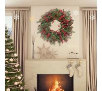 Ghirlanda di Natale artificiale all'esterno della ghirlanda di Natale per il