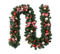 Ghirlanda di Natale artificiale, ghirlande di Natale per la porta di casa, in PVC, resistente alle intemperie, decorazione natalizia pieghevole per il caminetto sulla porta di casa, per compleanno