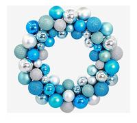 Ghirlanda di Natale, Corona d'oro della Porta d'ingresso, Vite di Natale, Centro Commerciale Artificiale all'aperto, Ornamenti Decorativi, Anello di Gioielli, 30 Pollici,Blu