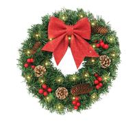 Ghirlanda di Natale decorativa natalizia con luce porta pigna invernale G6C U5C9