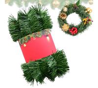 Ghirlanda Di Natale - Ghirlanda Di Orpelli Verdi Da 6,56/13,12/19,69/26,25 Piedi, Verde Per Scale Per Caminetti Di Natale, Decorazioni Natalizie Per Feste In Casa | Porta A Muro, Ornamenti Per Alberi