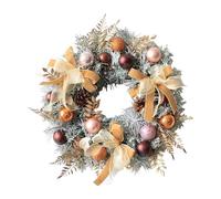 Ghirlanda Di Natale - Guida Artificiale Della Parete Della Porta, Coni Di Pino E Ghirlanda Per Vacanze A Fiocco Con Palline, Pimone E Nastro | Elegante Decorazione Di Natale Per Porta D'ingresso, Port
