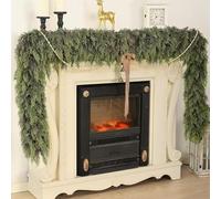 Ghirlanda di Natale in Cedro Artificiale, 1,5/1,8/2,7 m, Ghirlanda di Pino Cedro Artificiale Realistica, Morbida e Spessa, Ghirlande di Pino Cedri Realistica per caminos, Tavolo, Scale