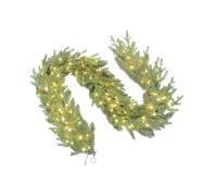 Ghirlanda Di Natale In Pvc L 180Cm + D 25 Cm Con 200 Luci Led Incluse