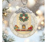 Ghirlanda di Natale in vetro, regali tradizionali di Natale, treno rosso, ornamento da appendere all'albero di Natale, regalo per festival, decorazione per la casa, per albero, finestra, camera da