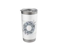 Ghirlanda di Natale notte silenziosa con lettere belle ed eleganti Bicchiere termico in acciaio inox doppia parete