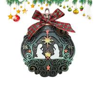 Ghirlanda di Natale - Ornamenti per presepe di Natale, robusta decorazione per albero cristiano, accessorio da esposizione per mensola del mantello, accessorio per la casa basato sulla fede, regalo
