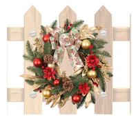 Ghirlanda di Natale per esterni, grande ghirlanda di Natale artificiale, ghirlanda di palline rosse natalizie, ghirlanda natalizia per famiglia e amici