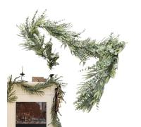 Ghirlanda di Natale per tovaglia | Decorazione natalizia artificiale morbida e spessa verde per mensola | ghirlanda di pino finto per decorare a Natale | per mensola tavolo ringhiera e porta