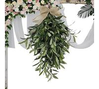 Ghirlanda di olivi artificiali - Pendente da parete a goccia, Decorazione in stile fattoria, Decorazione per finestra montata | Disposizione della porta d'ingresso, espositore per caminetto per instal