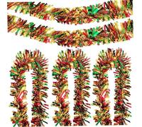 Ghirlanda di orpelli da 5 pezzi Decorazioni Juneteenth 79 '' Ghirlanda metallica lunga intrecciata rossa verde dorata appesa Juneteenth per il mese della storia nera..