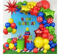 Ghirlanda di palloncini gialli rosso e verde, per feste di compleanno dei bambini, palloncini decorativi, super bros, con stella, in pellicola, per baby shower, cartone animato, videogiochi,