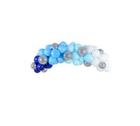 Ghirlanda di palloncini kit treccione Azzurro, Blu, Argento, Biancocf da 60 pall