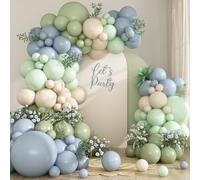 Ghirlanda di palloncini verde salvia blu, palloncini verde blu, 121 pezzi, palloncini in lattice, per decorazione di compleanno, matrimonio, rivelazione di sesso, feste di compleanno