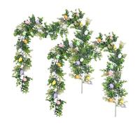 Ghirlanda di Pasqua,2 Pezzi Ghirlanda Di Primavera Con Uova Pasquali - Ornamento per la Casa di 174 cm | per Casa, Feste, Parete, Scale e Finestra