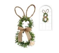 Ghirlanda di Pasqua con Coniglio | Decorazione Con Coniglio Di 50 Cm - Addobbo Artificiale per Porta con Fiori e - Per La Primavera, Festività, Casa, Portico, Parete E Finestra