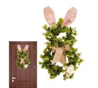Ghirlanda di Pasqua - Decorazione coniglietto pasquale artificiale da 19,6 pollici | Ghirlande per porta d'ingresso con fiori e | Per la casa, interni ed esterni, portico, finestra da parete at