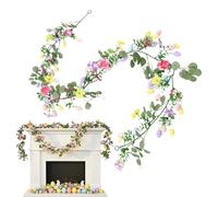 Ghirlanda di Pasqua per , centro tavolo pranier 175 cm, ghirlanda artificiale per decorazione di primavera - per porta d'ingresso, portico, terrazza, recinzione, interno, scuola, caminetto e