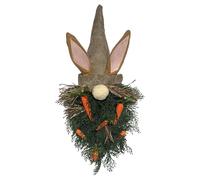Ghirlanda di Pasqua primaverile, 53 cm, in materiale artificiale, in stile rustico, con coniglietti pasquali, per casa, feste, casa, esterni, e cucina