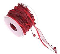 Ghirlanda Di Perle 1 Rotoli Nastro Di Pizzo Con Perline 10m Fili Perline, Nastro Di Perline, Nastro Di Pizzo Con Perline In Poliestere E Nastro In Organza, Per Feste Nozze, DIY, Decorazioni (Borgogna)