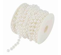 Ghirlanda di Perline di Perle da 10 M/rotolo, Corda di Corda con Rocchetto di Perline Artificiali per la Decorazione della Festa Nuziale 8 Mm (Bianco)