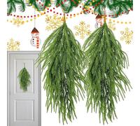 Ghirlanda di pino artificiale - Decorazione natalizia per mensole | 2 pezzi ghirlanda in pino resistente alle intemperie 66 cm decorazione per camino mensola tavolo veranda scale parete porta