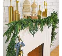 Ghirlanda di pino artificiale Norfolk al tatto, 8 pezzi, ghirlanda di pino artificiale, ghirlanda di pino norfolk per Natale, vacanze, stagionali, decorazione per interni e mantello (2,8 m)