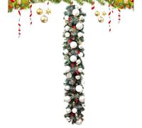 Ghirlanda di Pino con | Centrotavola con Bacche Rosse e Palline Brillanti, Tocco Reale Finto - Decorazioni Natalizie per Interni - per Interni Tavolo Cucina Uffici Patio Giardino Falò Festa Festival