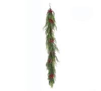 Ghirlanda di pino norfolk verde artificiale da 150 cm, ghirlanda di Natale finta per decorazione di finestre per camino, caminetto