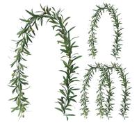 Ghirlanda di rami di ulivo con 288 foglie e 20 frutti, rampicanti artificiali per la decorazione domestica, lunghezza 1,2 m, set da 4, ideale per tutto l'anno