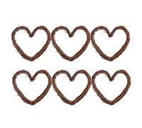 Ghirlanda di rattan a forma di cuore, 6 pezzi: ghirlande rustiche in rattan a