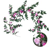Ghirlanda di rose in seta realistica da appendere alla parete, con filo pieghevole, per matrimonio, arco, soffitto, decorazione da giardino, tonalità viola, 1,8 m (viola chiaro)