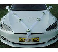 Ghirlanda di rose per matrimonio, decorazione per auto, decorazione per auto, matrimonio, decorazione per auto, decorazione per auto, decorazione per auto, colore: bianco 3