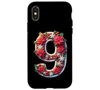 Ghirlanda di stelle di Natale numero nove allegria natalizia Custodia per iPhone X/XS