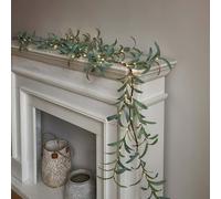 Ghirlanda di ulivi scintillanti, 1,8 m, con luci a vite finte, decorazione da tavolo per Natale, primavera, camino, mantello, a batteria (1 pezzo)