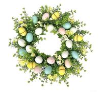 Ghirlanda di uova di Pasqua in plastica, 50 cm, per porta d'ingresso, decorazione a molla, decorazione da appendere alla finestra, decorazione per la casa