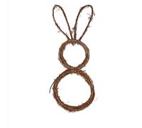 Ghirlanda di Vite a Forma di Coniglietto Fai-da-te Ghirlanda di Coniglietto di Pasqua Ghirlanda Pieghevole in Rattan di Coniglio per L'arredamento del Cortile e del Prato (Garland)
