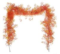 Ghirlanda di vite artificiale, 170 cm, per porta d'ingresso e parete, grande, decorazione per il Ringraziamento, Natale, matrimoni, feste, decorazione per la casa, viola (arancione)