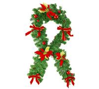 Ghirlanda Dietroporta Natalizia 40x95 cm con Palline Fiocchi Fiori Rossi