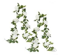 Ghirlanda floreale bianca lunga 1,8 m per camera d'albergo, listing, case vacanze, bed and breakfast, pensione, hall resort, styling a bordo piscina