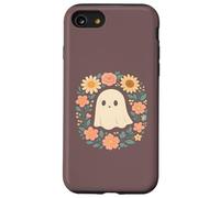 Ghirlanda floreale con fantasmi, colori pastello, per Halloween Custodia per iPhone SE (2020) / 7/8